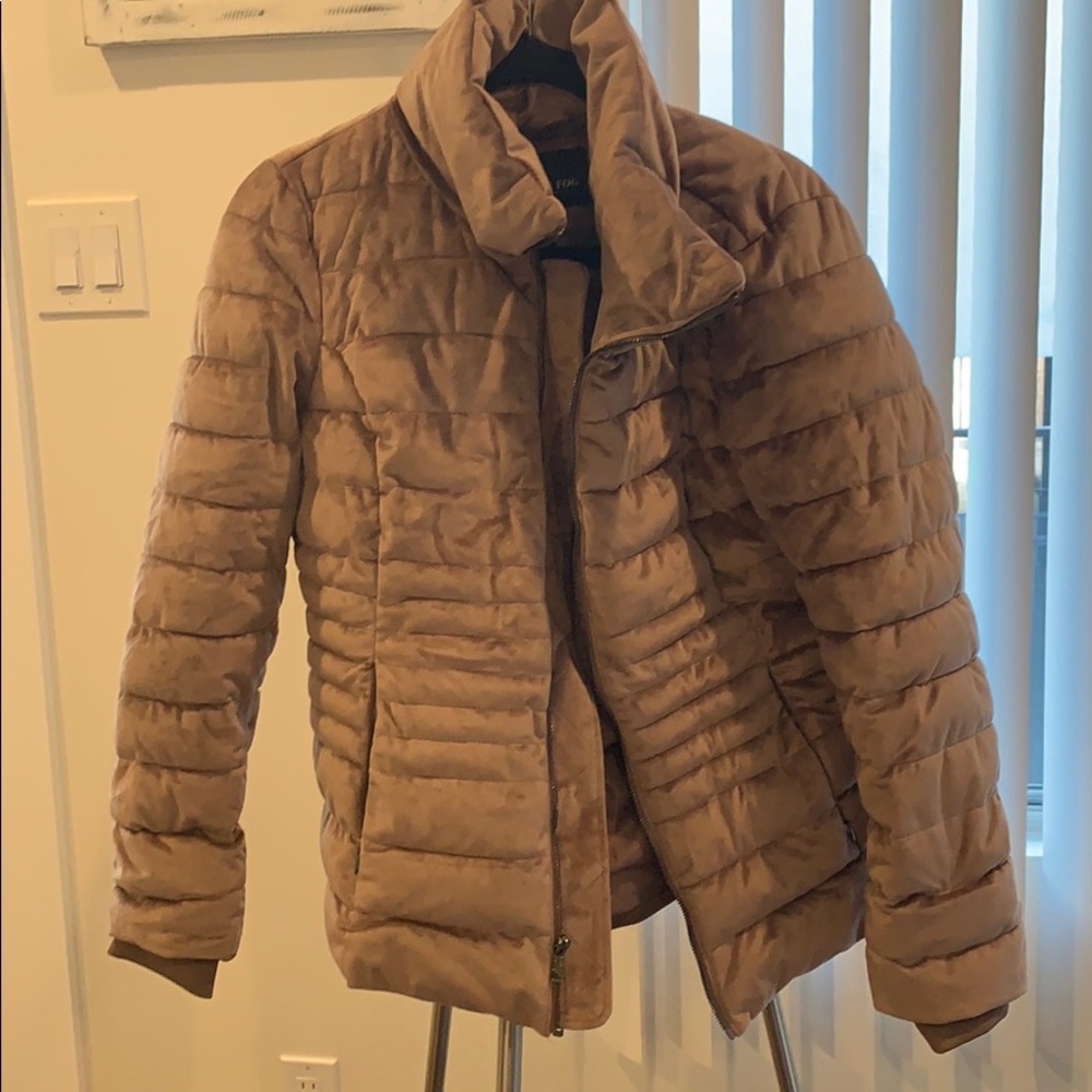 London Fog Brown Suede Puffer Jacket